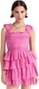 cole smocked ramie sleeveless tiered dress, pink