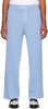 Blue Mock-Fly Lounge Pants