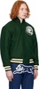 Green Script Logo Varsity Bomber Jacket