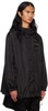 Black Embellished Button Placket Parka