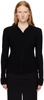 Black Spread Collar Cardigan