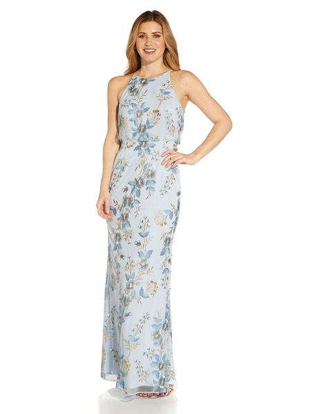 Adrianna Papell Women's Embroidered Blouson Gown