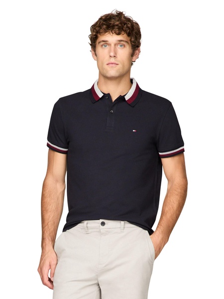 Tommy Hilfiger Men's Short Sleeve Casual Polo Shirts in Regular Fit with Stretch and Collar Designs