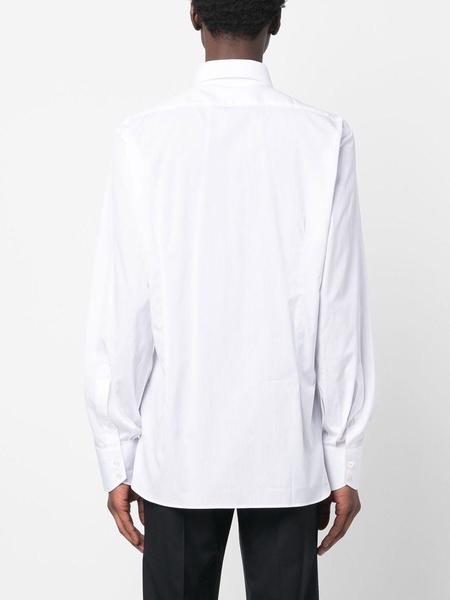 white long-sleeved cotton shirt