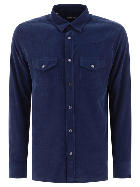 TOM FORD Elegant Men's Long Top in Classic Blue - 2024 Collection