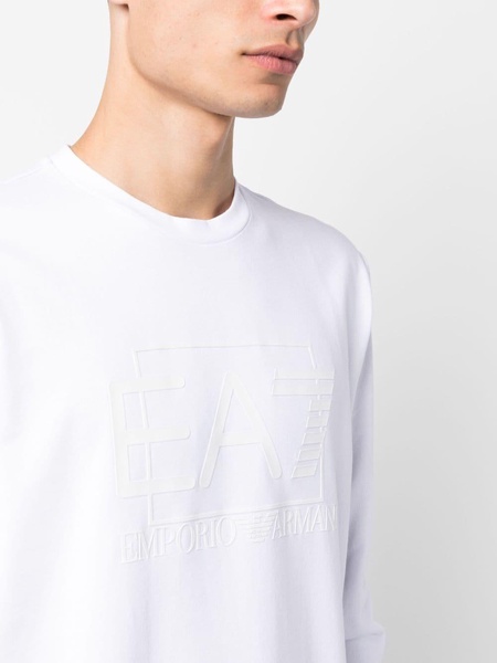 Ea7 Logo Cotton Crewneck Sweatshirt