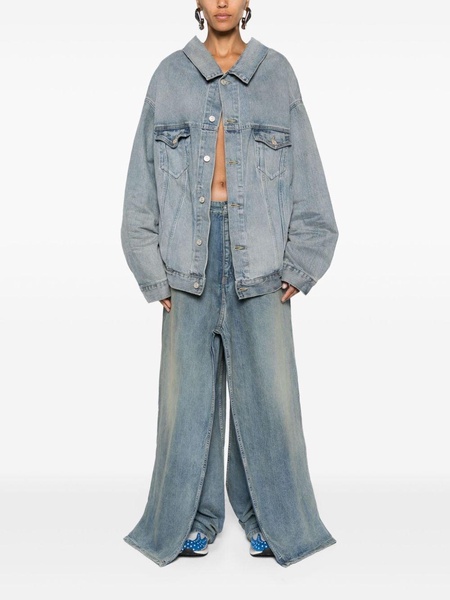 Balenciaga Off Shoulder Denim Jacket