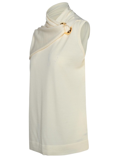 Jil Sander Cream Virgin Wool Tank Top Woman