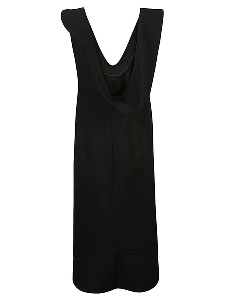 BOTTEGA VENETA Women's Black Cotton Blend Midi-Dress for FW24