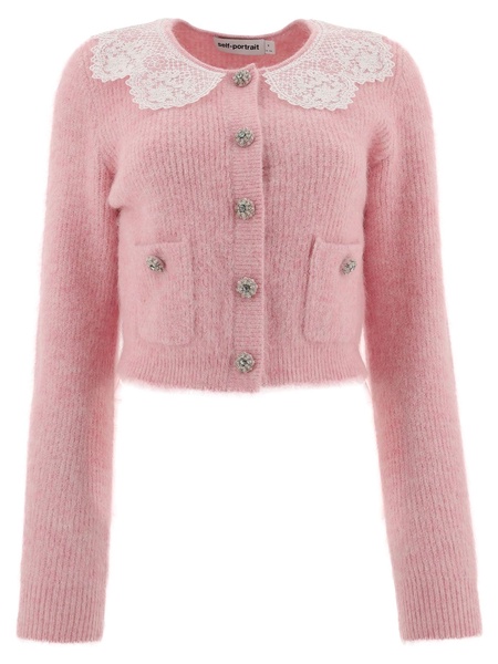 Fluffy Cardigan Knitwear Pink