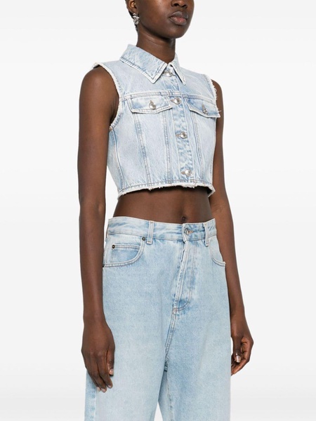 Sport Max Denim Cotton Cropped Vest