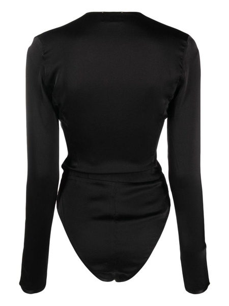 Strong Strong Stretch Silk Satin Long Sleeves Body