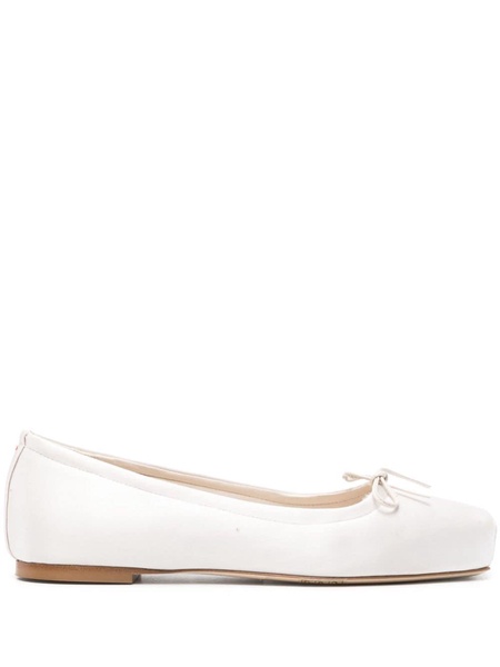 square-toe satin ballerina shoes