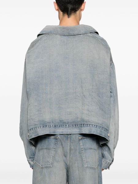 Balenciaga Off Shoulder Denim Jacket