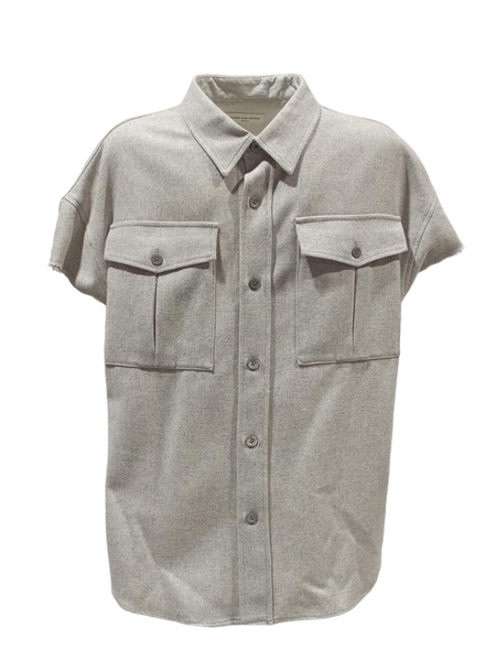 Dries Van Noten Cilloth 9261 M.W. Gray Shirt