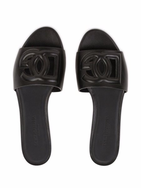 DG Millenials calf leather sandals with cut-out logo