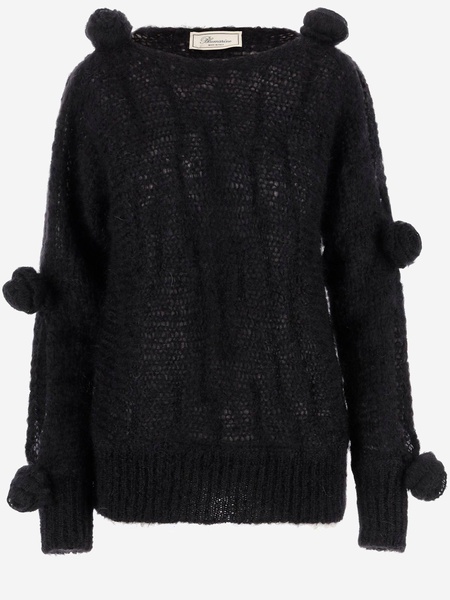 Blumarine Mohair Blend Sweater With Roses