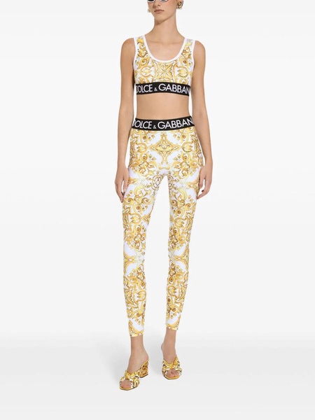 Dolce & Gabbana Leggings With Majolica Print