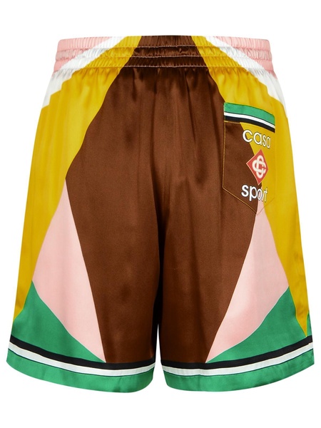 Casablanca 'Geometric' Multicolor Silk Bermuda Shorts Man