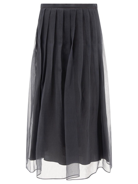 Brunello Cucinelli Tulle Skirt With Pleats