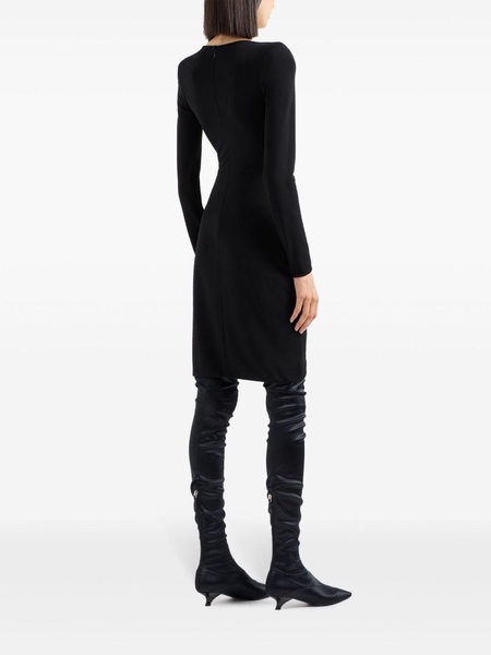 crossover neck draped dress