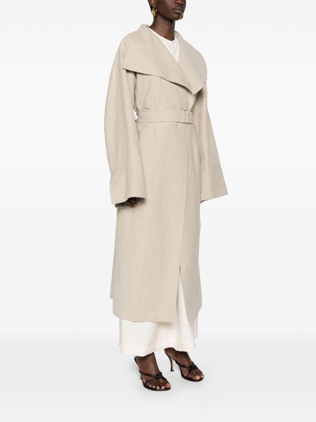 Signature linen-blend midi coat