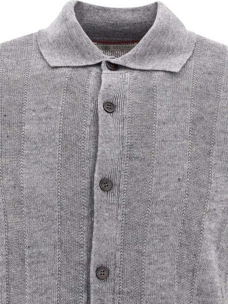 Brunello Cucinelli Textured Rib Knit Shirt