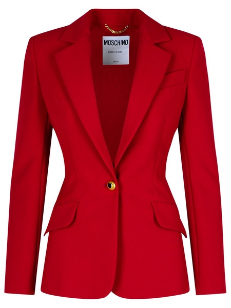 Moschino Burgundy Polyester Blend Blazer