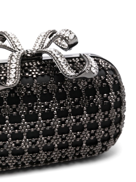 Self Portrait Black Crystal Clutch Bag