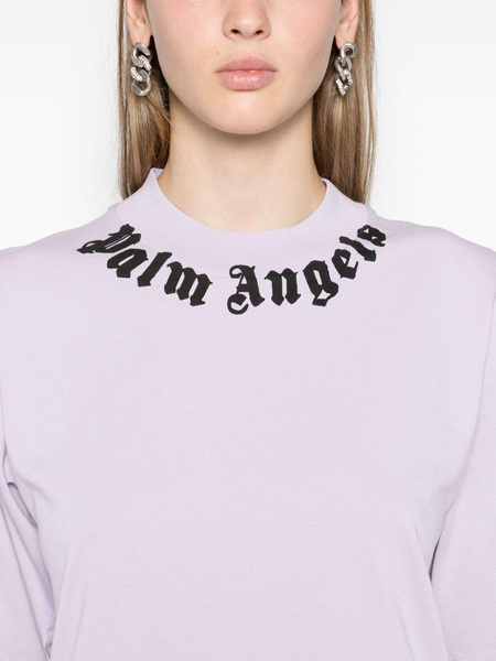 Palm Angels Logo Cotton Cropped T Shirt