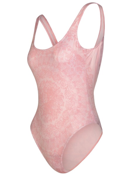 Versace 'Barocco' One Piece Swimsuit In Pink Polyester Blend