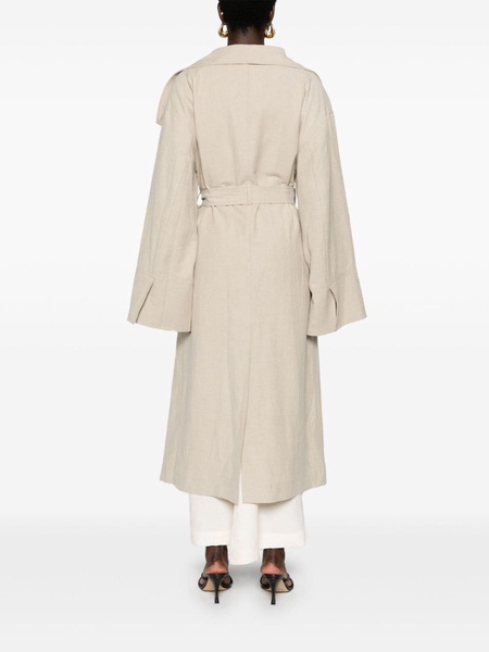 Signature linen-blend midi coat