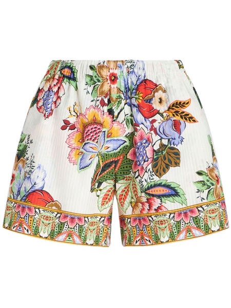 Etro Cotton And Silk Blend Shorts