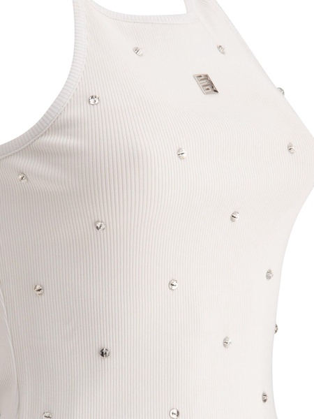 Givenchy Tank Top With 4 G And Crystals