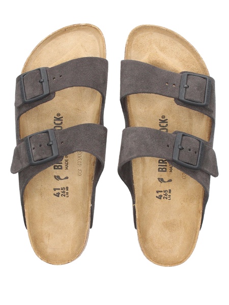 Birkenstock Arizona Velvet Grey, Suede Leather Shoes