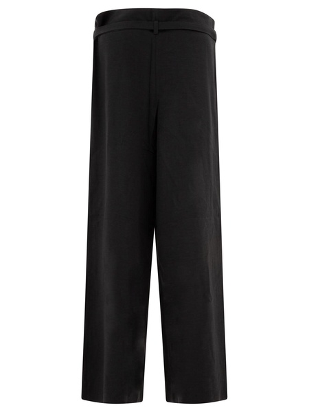 TOTEME Wide Leg Trousers In Fluid Viscose And Linen