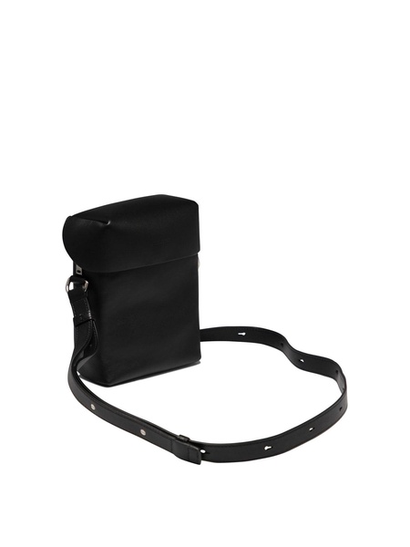 JIL SANDER Mini Lid Men's Black Leather Crossbody Bag - FW24