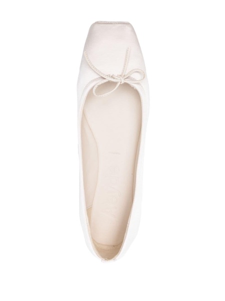 square-toe satin ballerina shoes