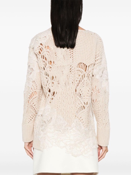 Ermanno Scervino Lace Oversized Sweater