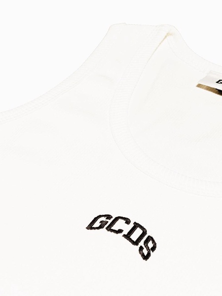 Gcds Sleeveless Bodysuit In Cotton With Gcds Logo Print On The Front.