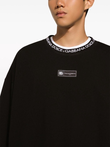 DOLCE & GABBANA Men's Logo-Print Cotton Sweatshirt in Black - SS24 Collection