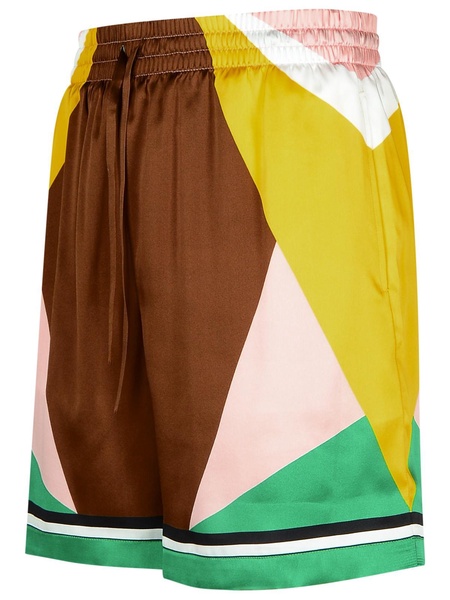 Casablanca 'Geometric' Multicolor Silk Bermuda Shorts Man