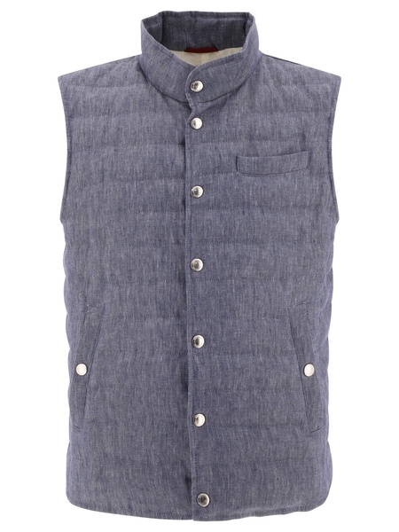 BRUNELLO CUCINELLI Blue Men's Jacket for the 24SS season