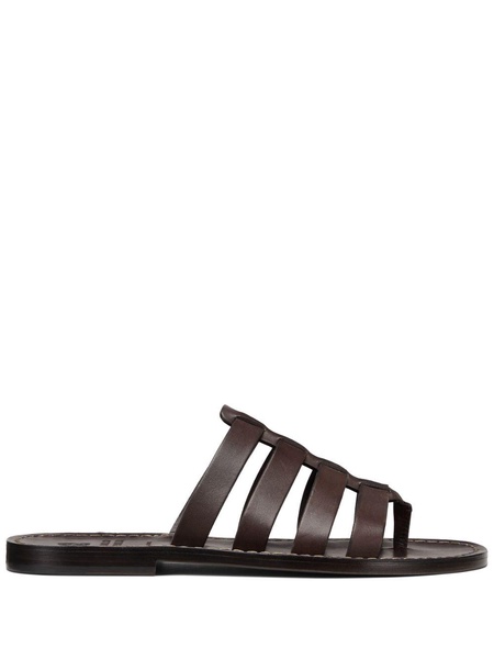 Brunello Cucinelli Leather Flat Sandals