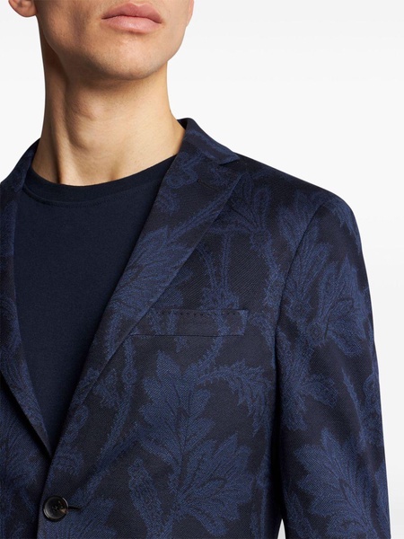 Etro Single Breasted Floral Jacquard Blazer