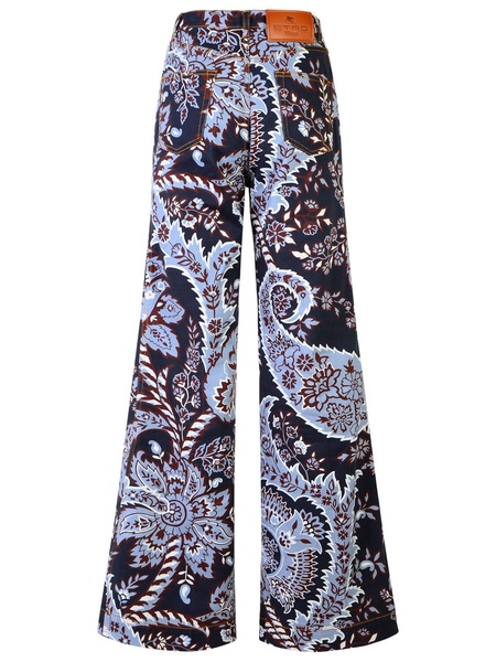 Etro 'Paisley' Blue Cotton Jeans