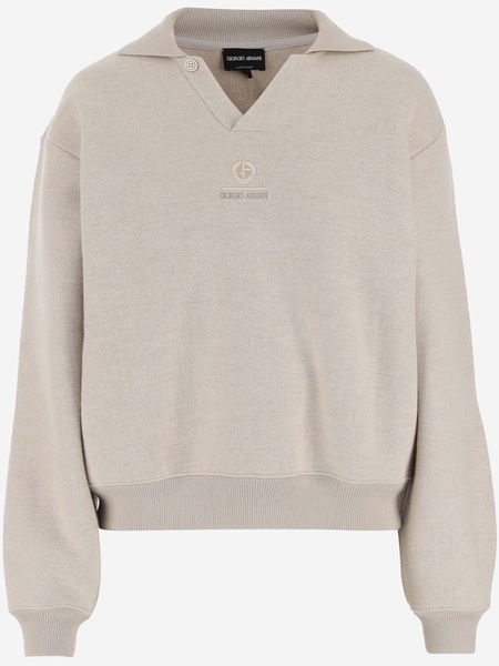 Giorgio Armani Cashmere Blend Sweatshirt With Logo