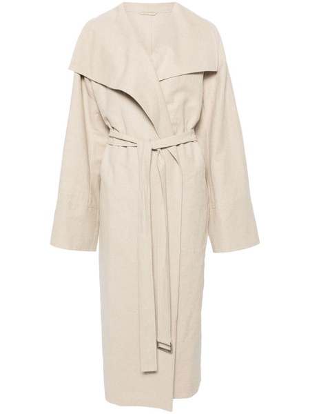 Signature linen-blend midi coat