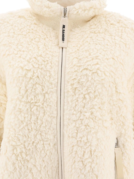 JIL SANDER Eco Shearling Winter Jacket in White