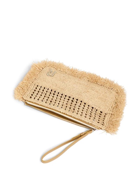 Rabanne Clutch In Natural Raffia